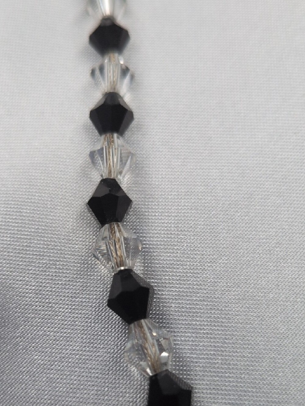 Crystal Bead Choker Necklace - Clear - Picture 4 of 6